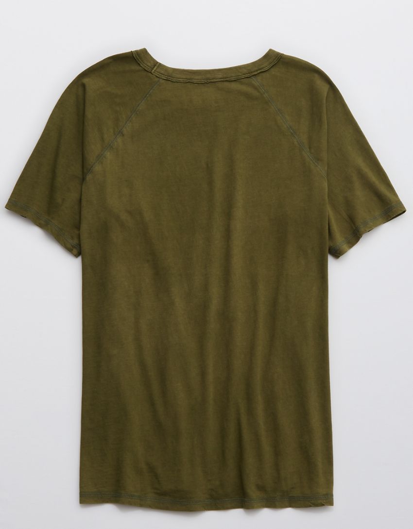Aerie Distressed Raglan Boyfriend T-Shirt | American Eagle Outfitters (US & CA)