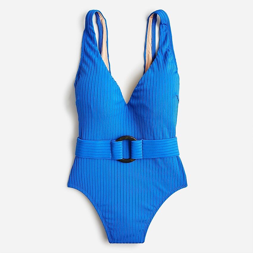Wide-rib belted one-piece | J.Crew US
