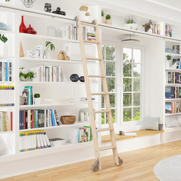 Maple 8.06' 7-Step Wood Removable Ladder | Wayfair North America