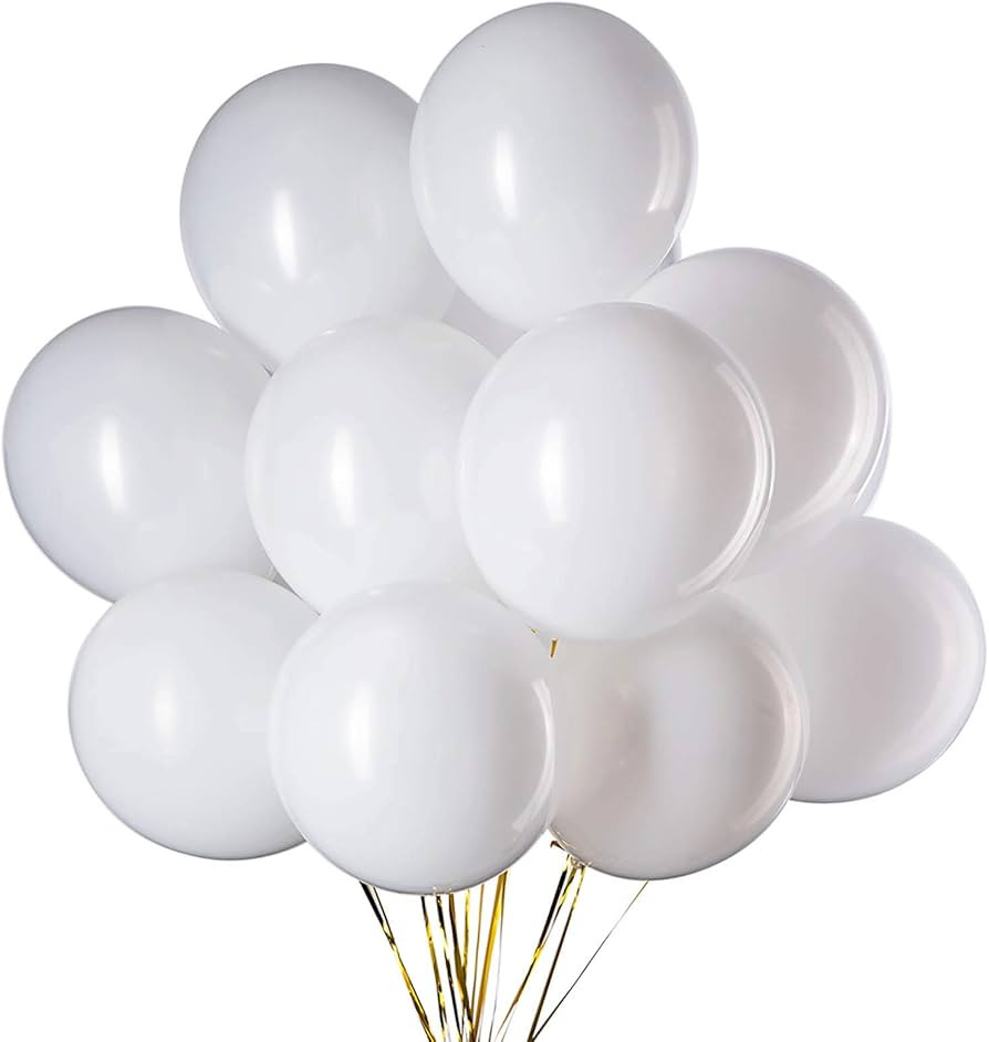 GAKA 12 inch White balloons Latex balloons Helium Balloons Party Decorations Supplies Pack of 50 | Amazon (CA)