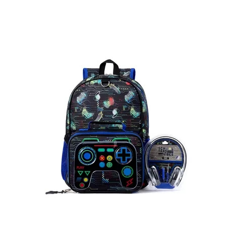 Schoolyard Vibes 17" 3 Piece Backpack Set with Headphones and Kids Lunch Box | Walmart (US)