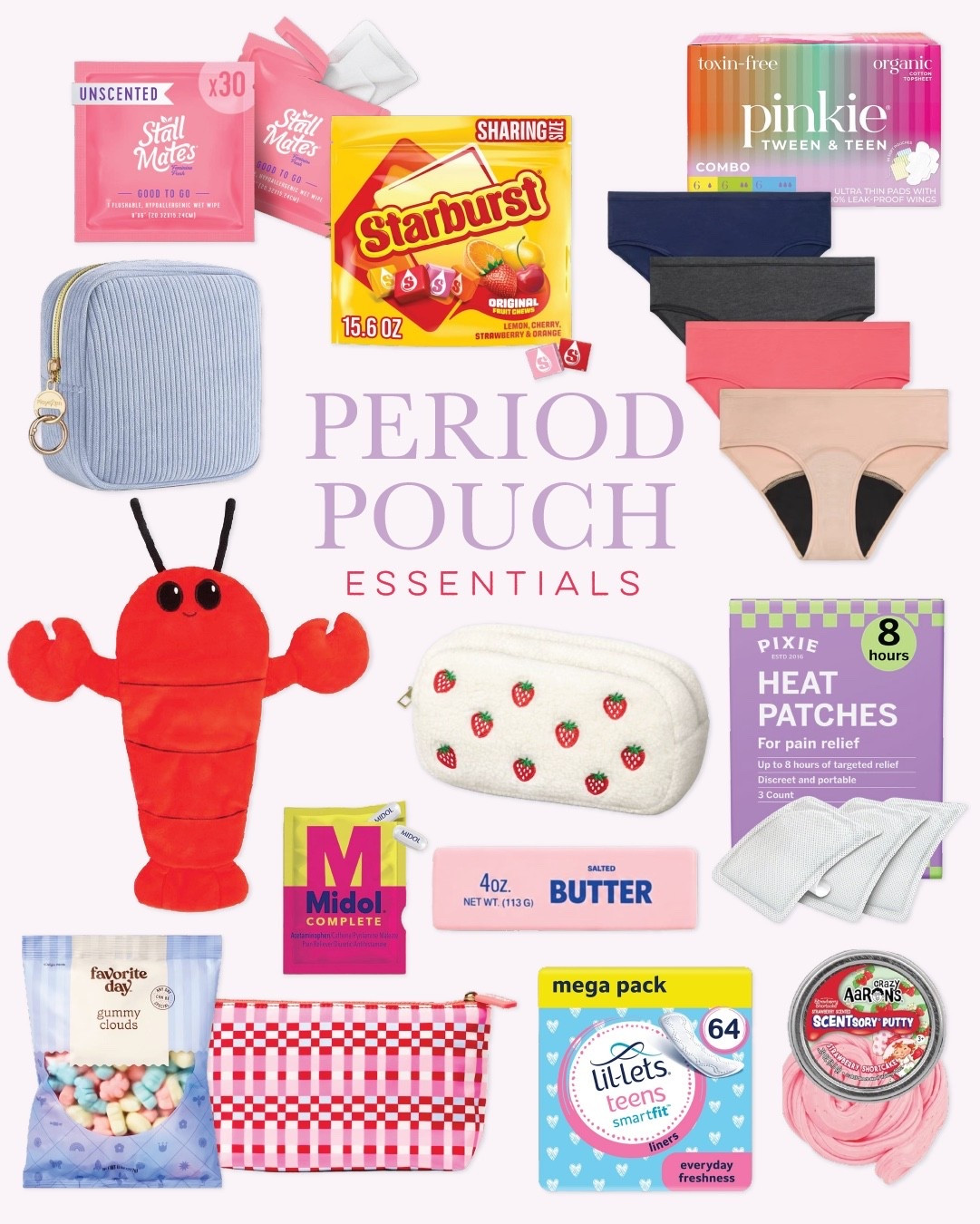 Back-to-school is the perfect time to tuck together a little period pouch they'll be glad to have. Filled with the essentials (and a few comfort favorites), it's one of those things you hope they won't need, but they'll be so glad it's there if they do.

#PeriodPrep #SchoolEssentials #MomFinds

#LTKmomlife #LTKKids #LTKselfcare
