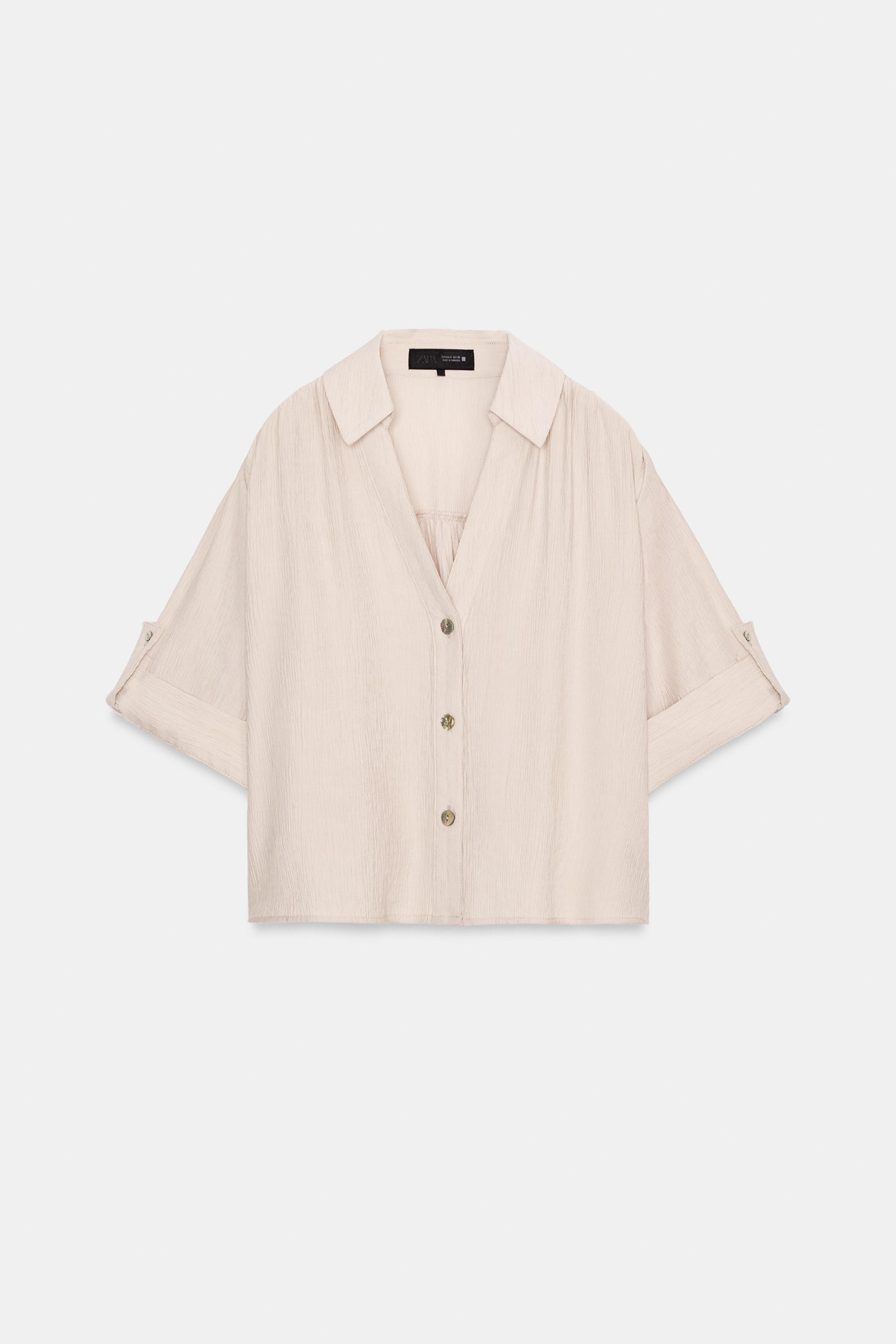 FLOWY SHORT SLEEVE SHIRT | Zara US