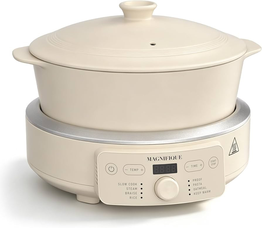 MAGNIFIQUE Slow Cooker, 4.5 Quart 8-in-1 Clay Pot Multi-Cooker, Non-Toxic Slow Cooker for Rice, P... | Amazon (US)