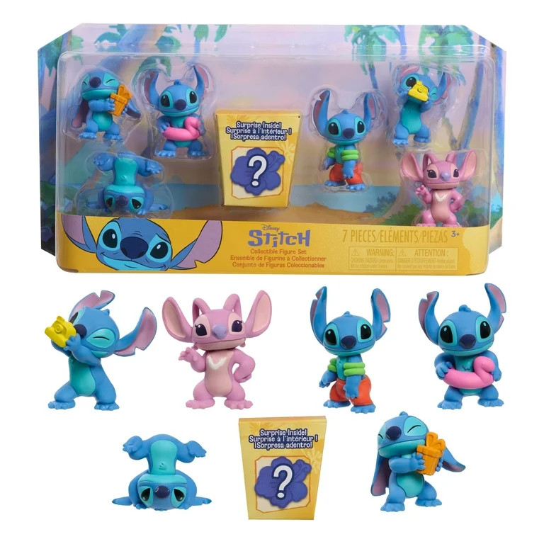 Disney Stitch Collectible Figure Set for Kids Ages 3 and Up, Contains 7 Figures | Walmart (US)