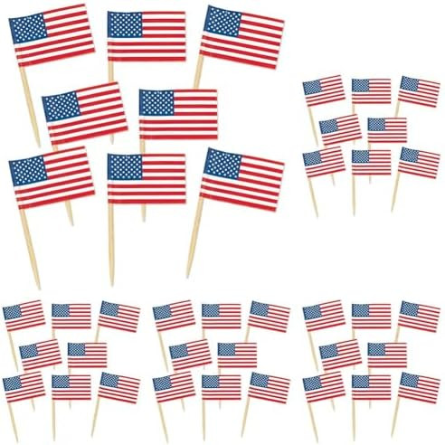 Beistle 50 Count U.S. Flag Picks (Pack of 5, Multicolor, Red, White, and Blue, Independence Day, ... | Amazon (US)