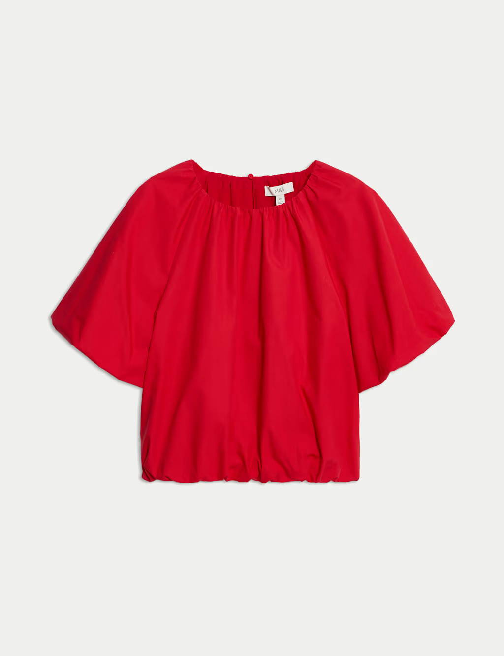 Pure Cotton Bubble Hem Puff Sleeve Top | Marks & Spencer (UK)