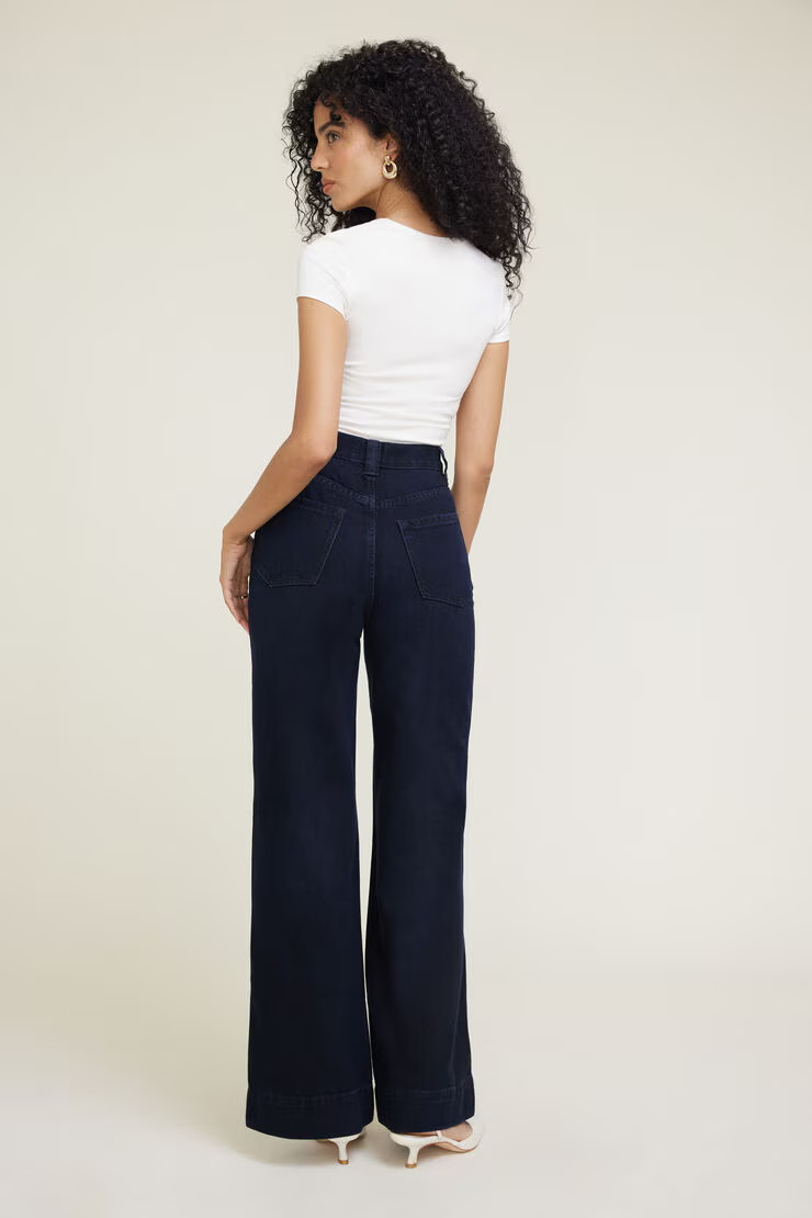 Lennon Ultra High Rise Wide Leg Column Jeans | Dynamite Clothing