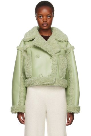 Green Kristy Faux-Shearling Jacket | SSENSE