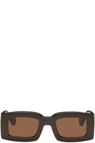 Brown Le Raphia 'Les Lunettes Tupi' Sunglasses | SSENSE