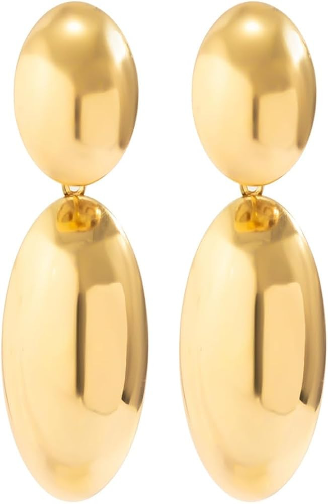 Gold Teardrop dangle Large Teardrop Earrings Earrings Oversize Geometric Statement Earrings Chunk... | Amazon (US)