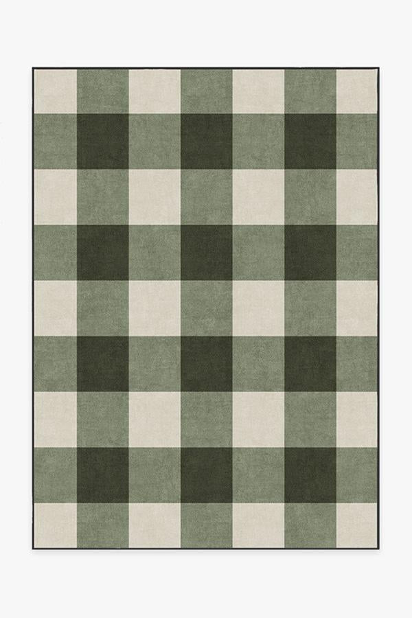 Buffalo Plaid Green & White Rug | Ruggable