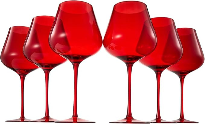 Red Ruby Valentines Day Gift Color Love, Colored Crystal Wine Glass - 6 Set, Gifts - Girlfriend, ... | Amazon (US)