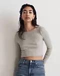 Fine Ribbed Supercrop Crewneck Long-Sleeve Tee | Madewell
