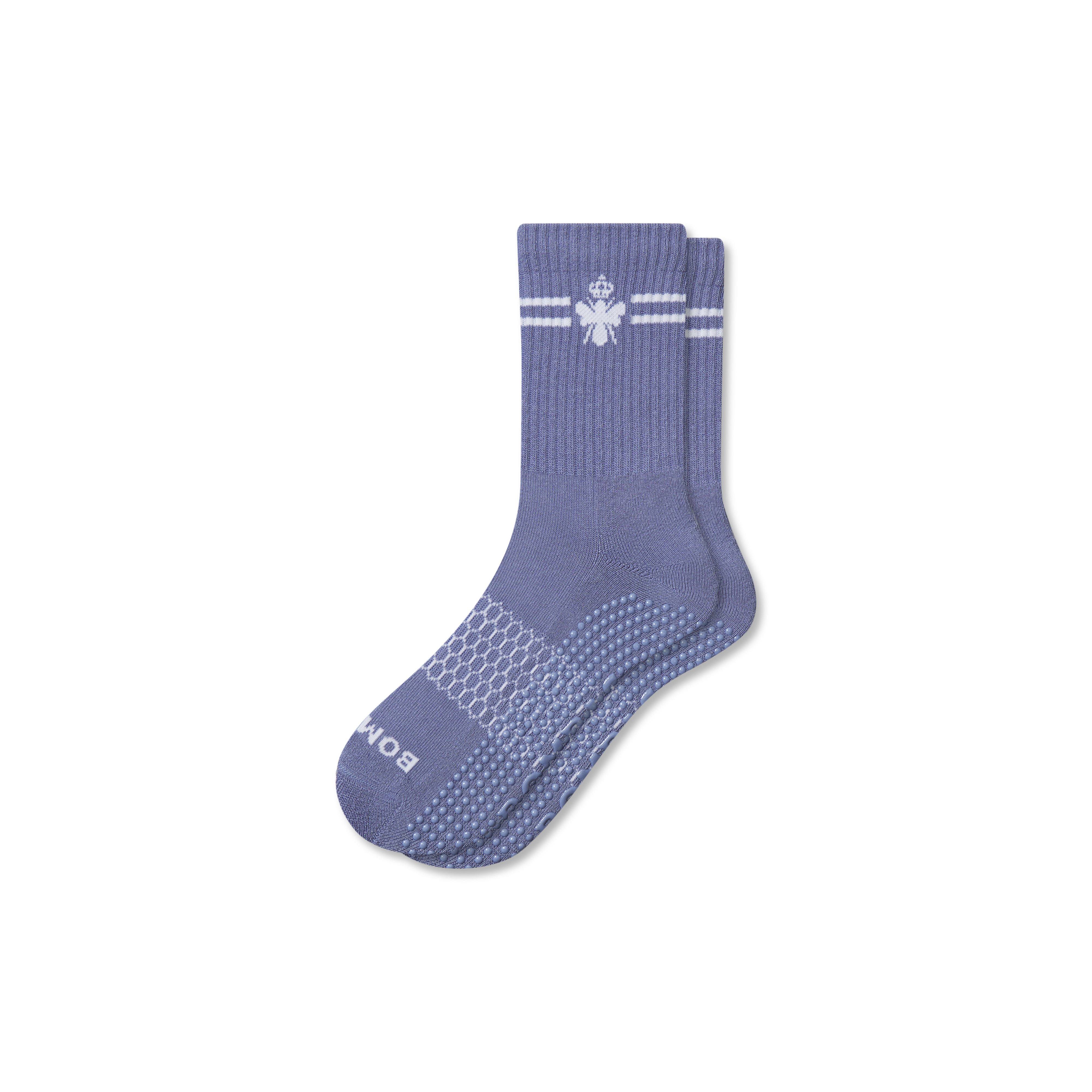 Women's Gripper Half Calf Socks - Oyster Blue - Large - Cotton Blend - Bombas | Bombas