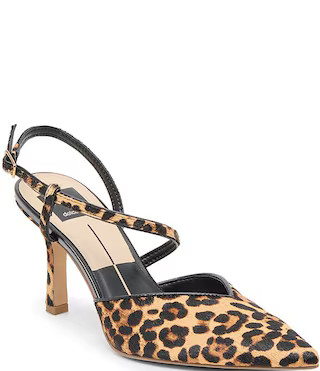 Dolce Vita Kamra Leopard Calf Hair Slingback Pumps | Dillard's | Dillard's