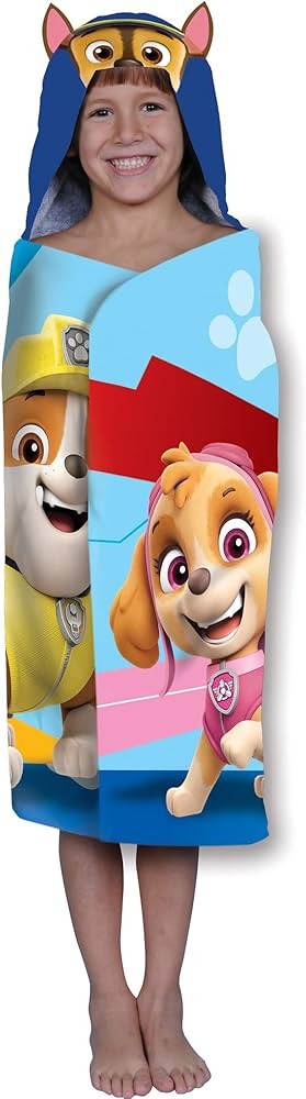 Franco Paw Patrol Kids Bath/Pool/Beach Soft Cotton Terry Hooded Towel Wrap and loofah Set, 24 in ... | Amazon (US)
