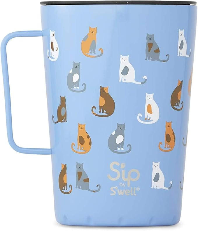 S'ip by S'well Stainless Steel Takeaway Mug - 15 Fl Oz - Purrfect Morning - Double-Layered Vacuum... | Amazon (US)