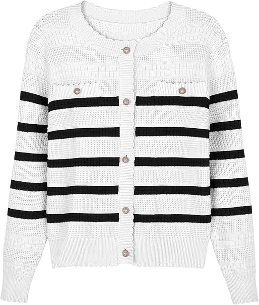 V FOR CITY Cardigan Blazers for Women Knit Tweed Jacket Winter Chunky Cardigans Button Down Sweat... | Amazon (US)