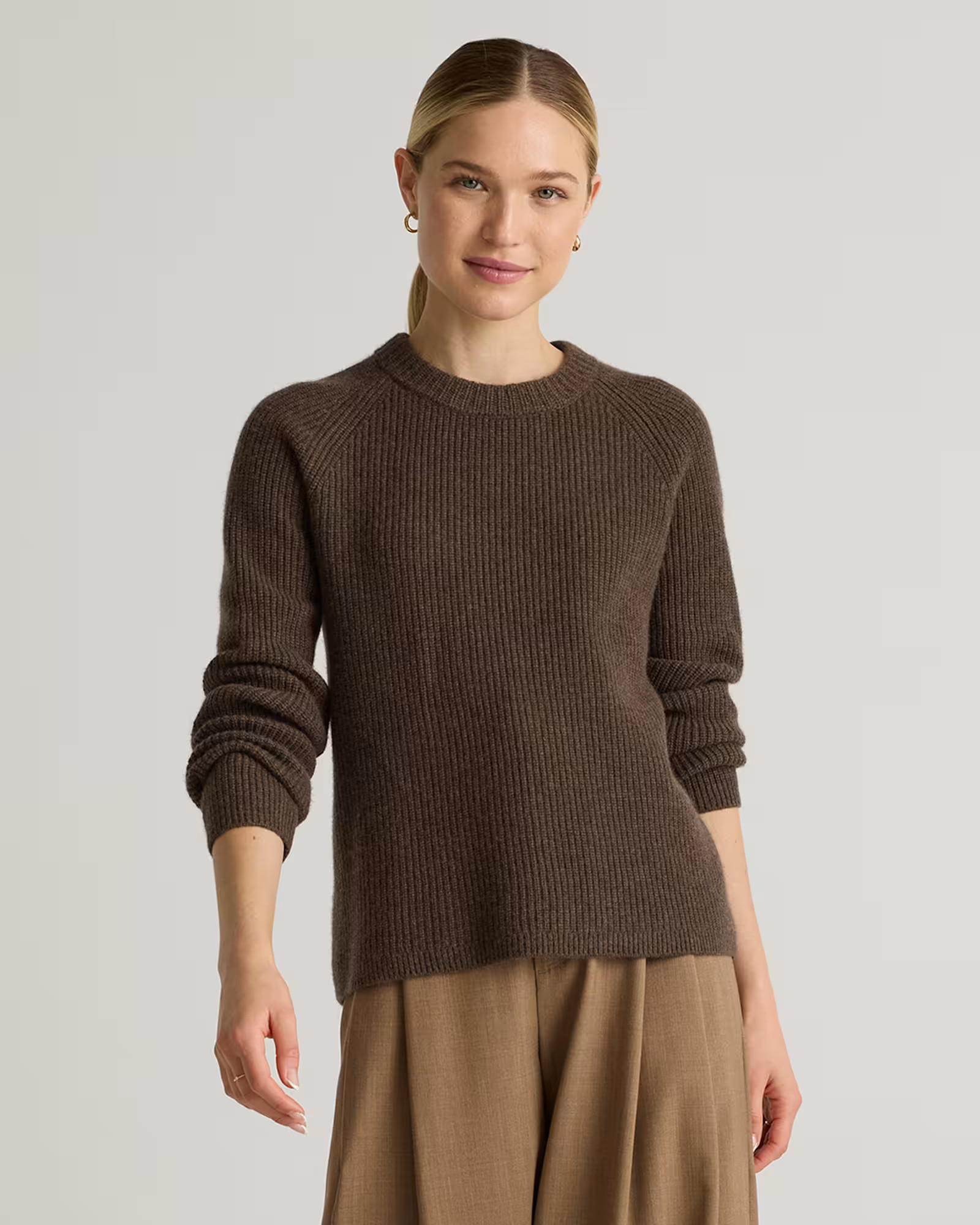 Mongolian Cashmere Fisherman Crewneck Sweater | Quince