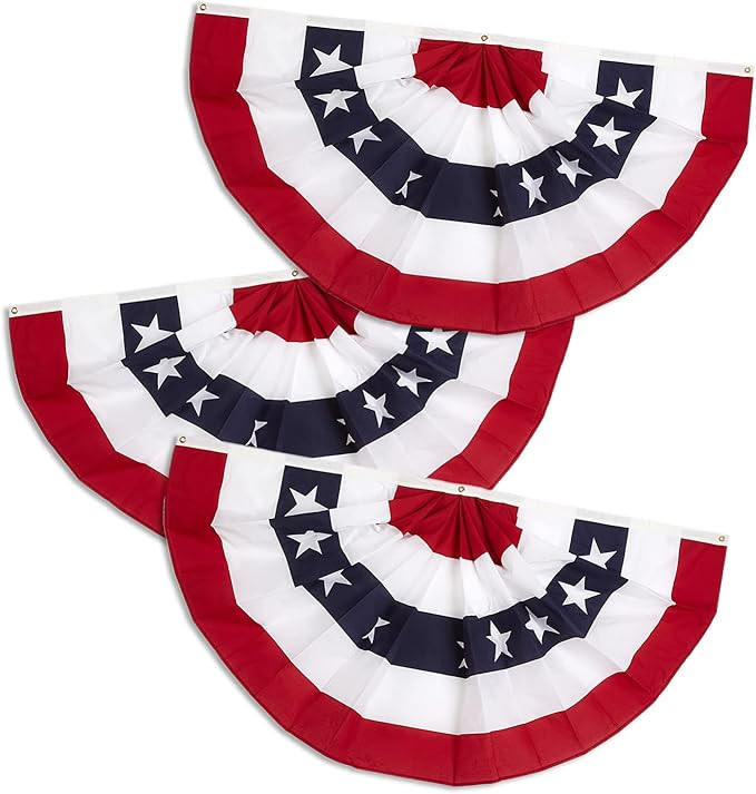 1.5x3 Ft Memorial Day Decorations 4th of July American flags Bunting Flags outdoor- Half Fan Bann... | Amazon (US)