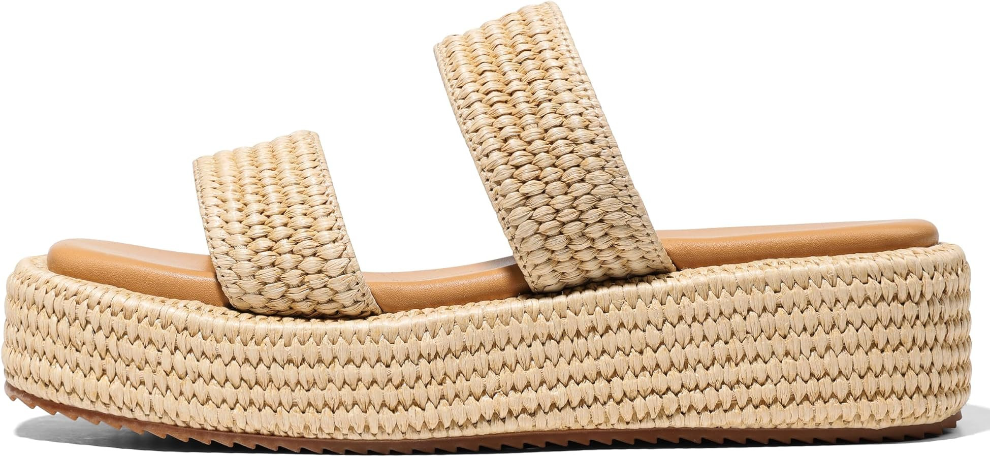 Erocalli Platform Sandals Women Cute Wedge Espadrilles Slip on Summer Beach Raffia Vacation Sanda... | Amazon (US)