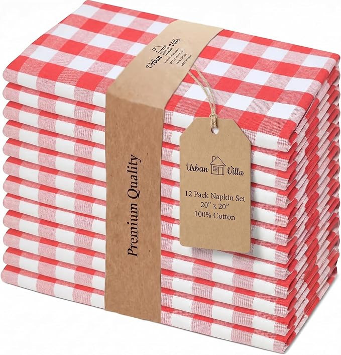 Urban Villa Cloth Napkins 100% Cotton Highly Absorbent Washable Durable Reusable Premium Dinner N... | Amazon (US)