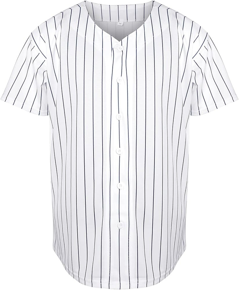 Blank Plain Hip Hop Hipster Baseball Jersey Button Down Shirts Sports Uniforms Men Women Jersey | Amazon (US)