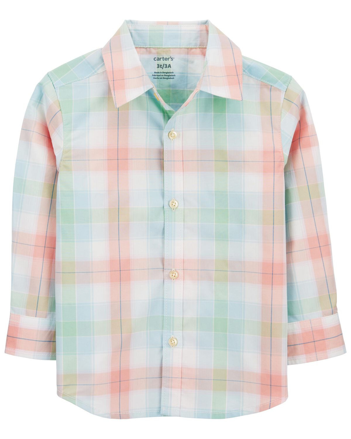 Multi Toddler Plaid Button-Down Shirt | carters.com | Carter's