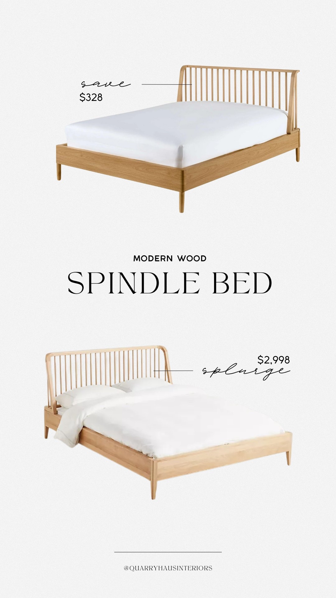 Modern wood spindle bed 🤍 this budget friendly option by BHG at Walmart is a great look for less compared to the Anthropologie Oak Spindle bed!

#LTKHome
