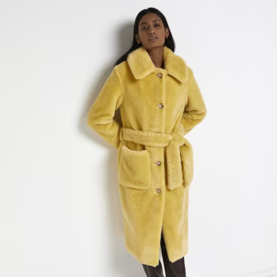 Yellow borg trench coat | River Island (UK & IE)