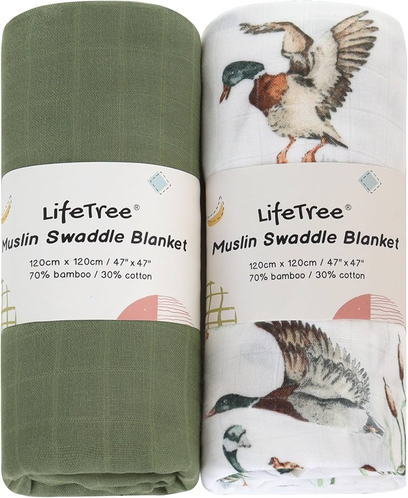 LifeTree Muslin Swaddle Blankets Unisex, Baby Swaddling Wrap Nursery Neutral Receiving Blanket fo... | Amazon (US)