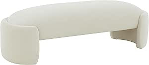 Tov Furniture Toledo Cream Velvet Bench Cream | Amazon (US)