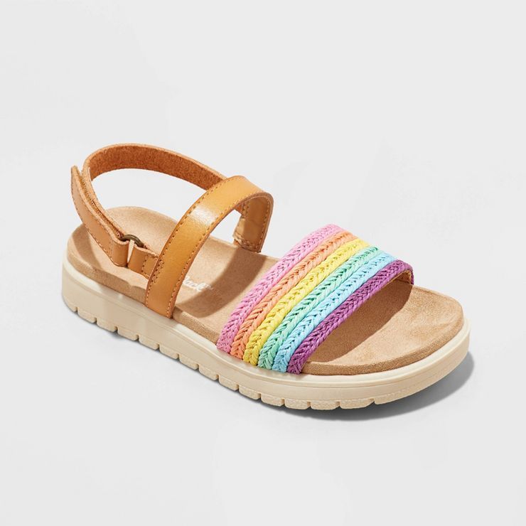 Toddler Girls' Keijanna Colorblock Footbed Sandals - Cat & Jack™ | Target