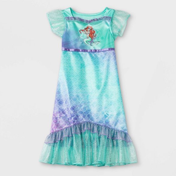 Toddler Girls' The Little Mermaid Ariel Fantasy NightGown - Green | Target