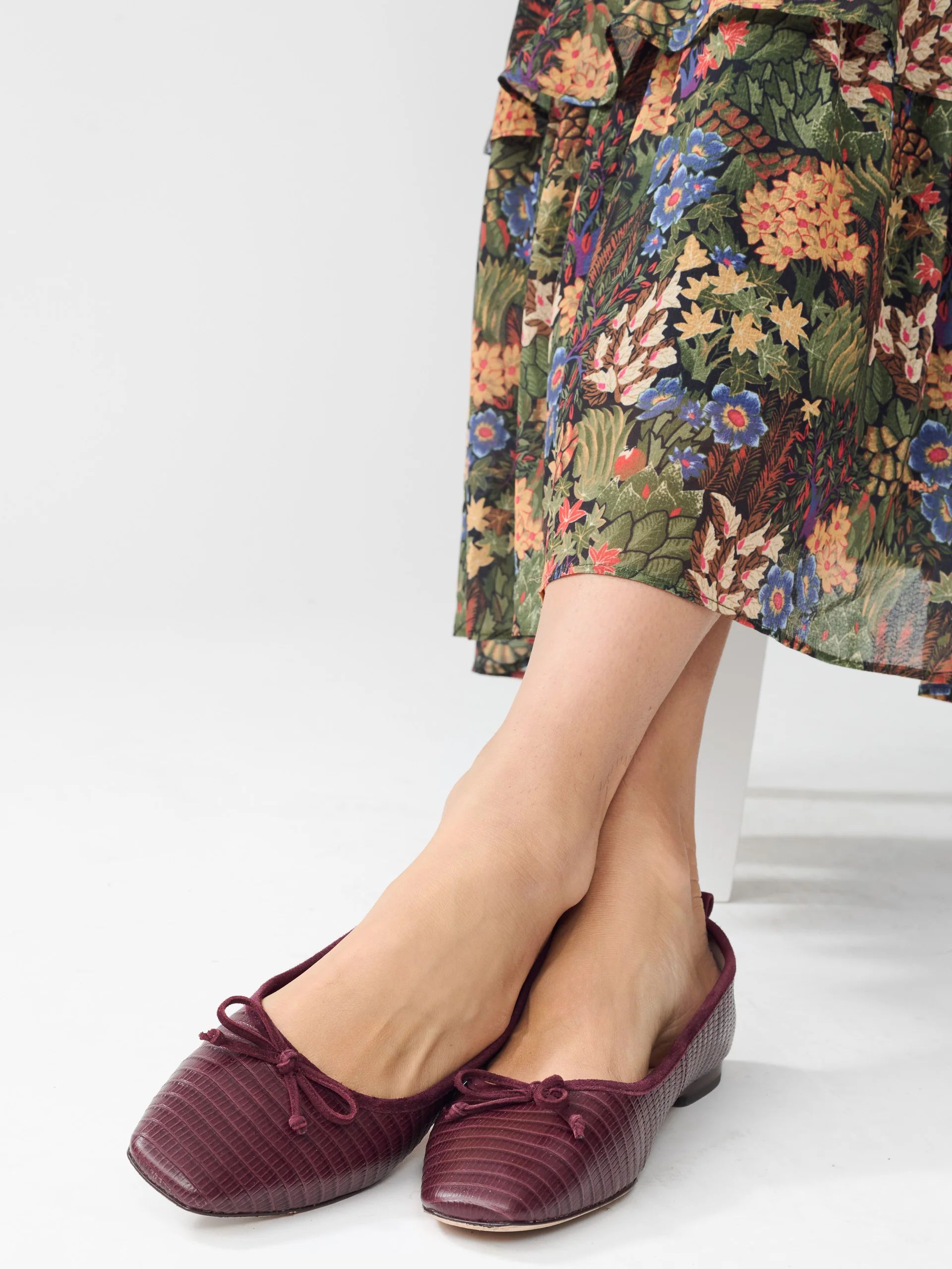 Anastasia Leather Flats in Lizard | J.McLaughlin