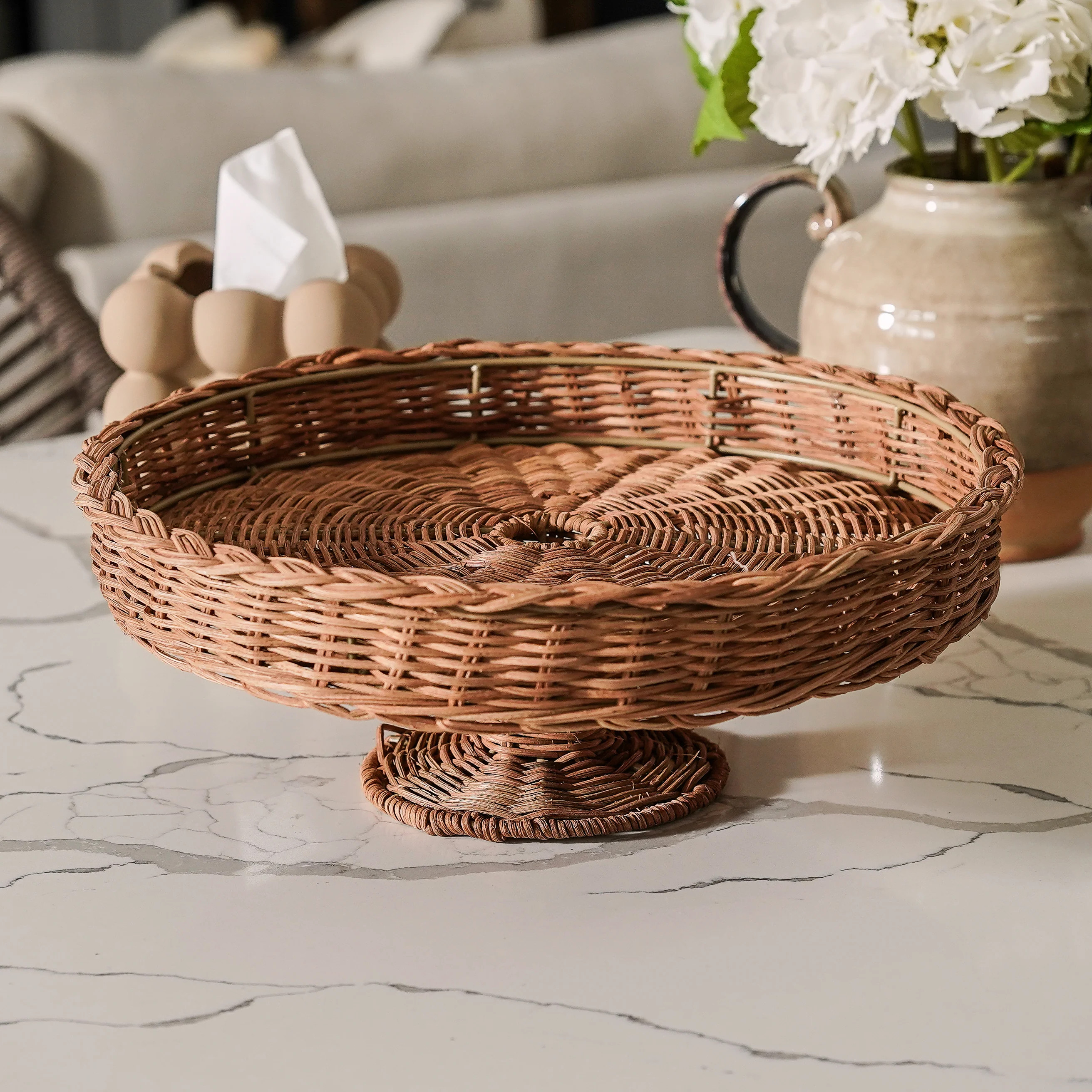 Hand Woven Rattan Pedestal | MJHome