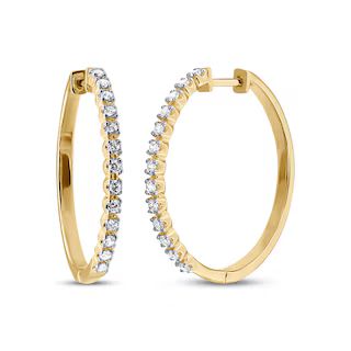 Diamond Hoop Earrings 1/2 ct tw 10K Yellow Gold|Kay | Kay Jewelers