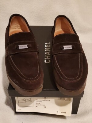Vintage Chanel Suede Loafers, Brown Sz 40 (8.5) | eBay US