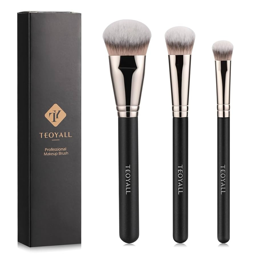 TEOYALL Flat Angled Brushes, Flawless Foundation Brush Under Eye Concealer Brush Bronzer Brush wi... | Amazon (US)