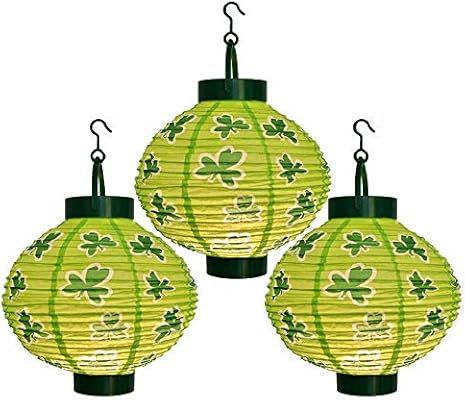 Light Up St. Patrick's Day Shamrock Paper LED Lanterns (4 Lanterns) | Amazon (US)
