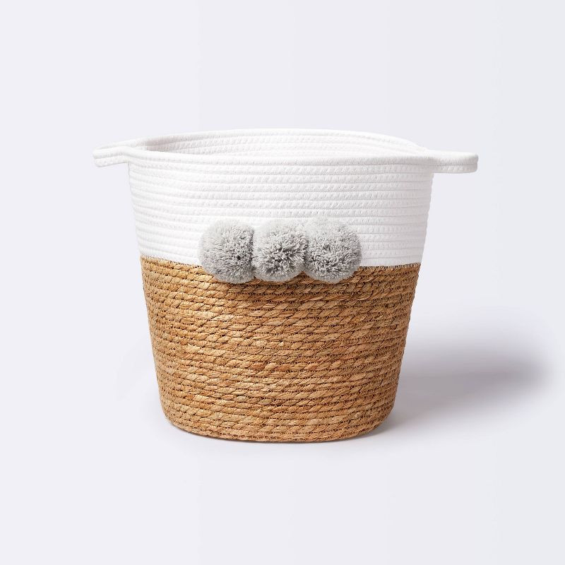 Decorative Basket - Cloud Island™ Large Coiled Rush Pom White | Target