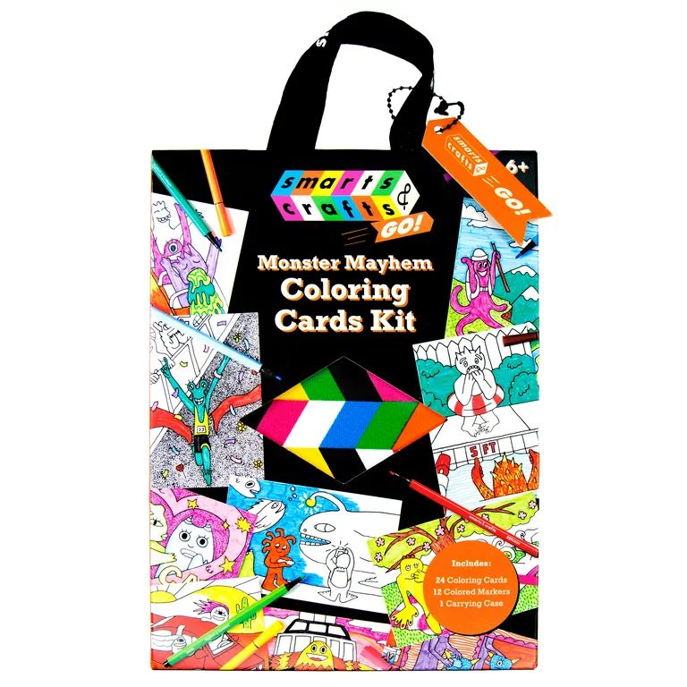 Smarts & Crafts Monster Mayhem Coloring Cards Craft Kit (37 Pieces) | Walmart (US)