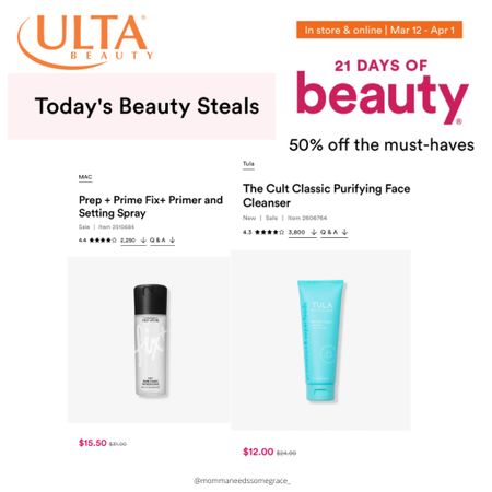 Ulta beauty deals! Today only! 

#LTKstyletip #LTKSeasonal #LTKsalealert
