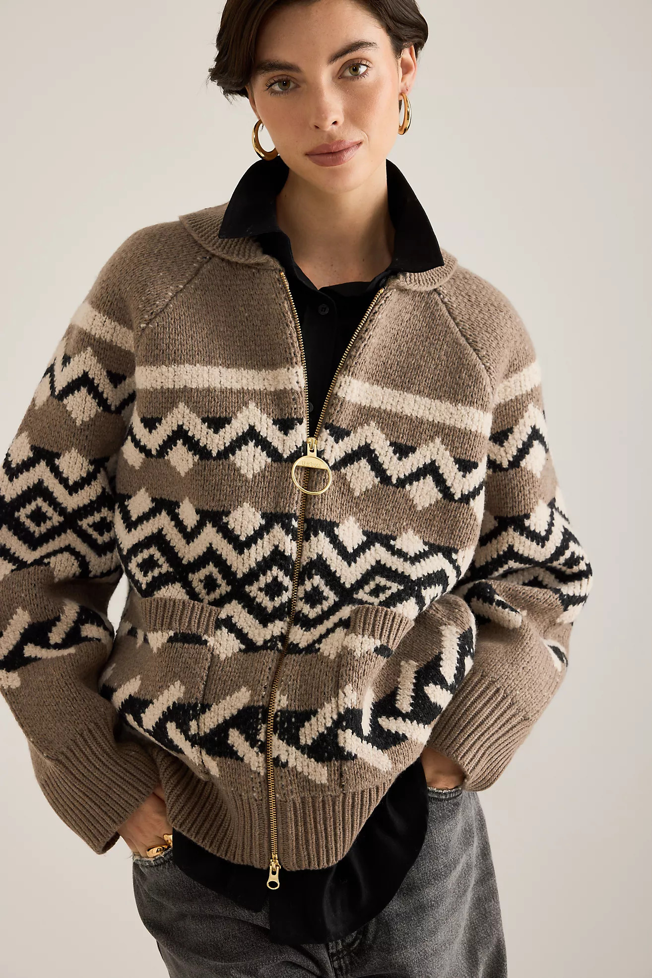 Barbour Klara Zip Wool Cardigan | Anthropologie (UK)
