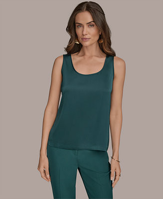 Women's Scoop-Neck Satin Tank Top | Macy's