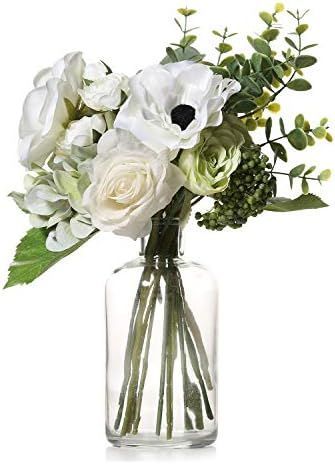 VECELO Artificial Flowers with Vase Floral Decoration Plants for Home Decor, Office Decoration, P... | Amazon (US)