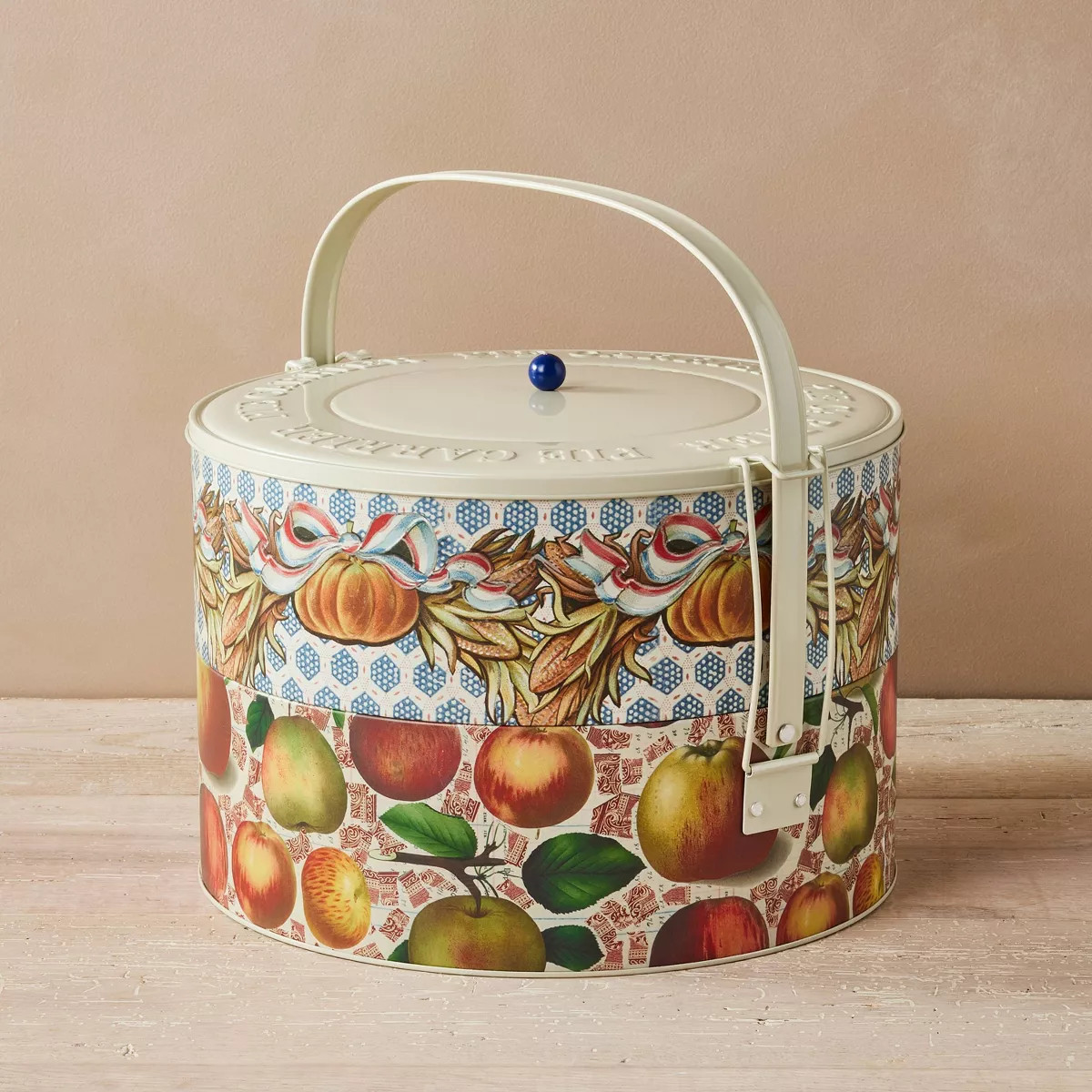Fall Metal 11" Pie Transporter Fruit & Gourds - John Derian for Target | Target