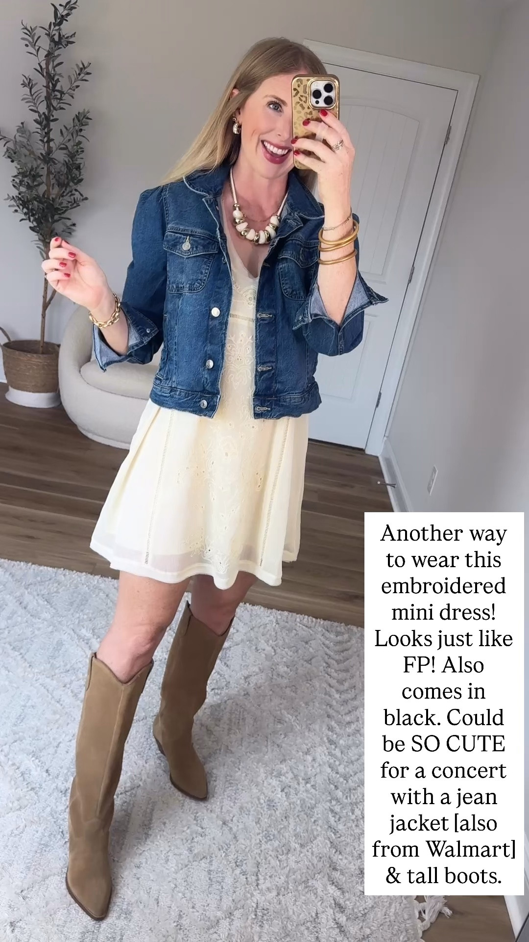 Look for less embroidered mini dress

#LTKootd