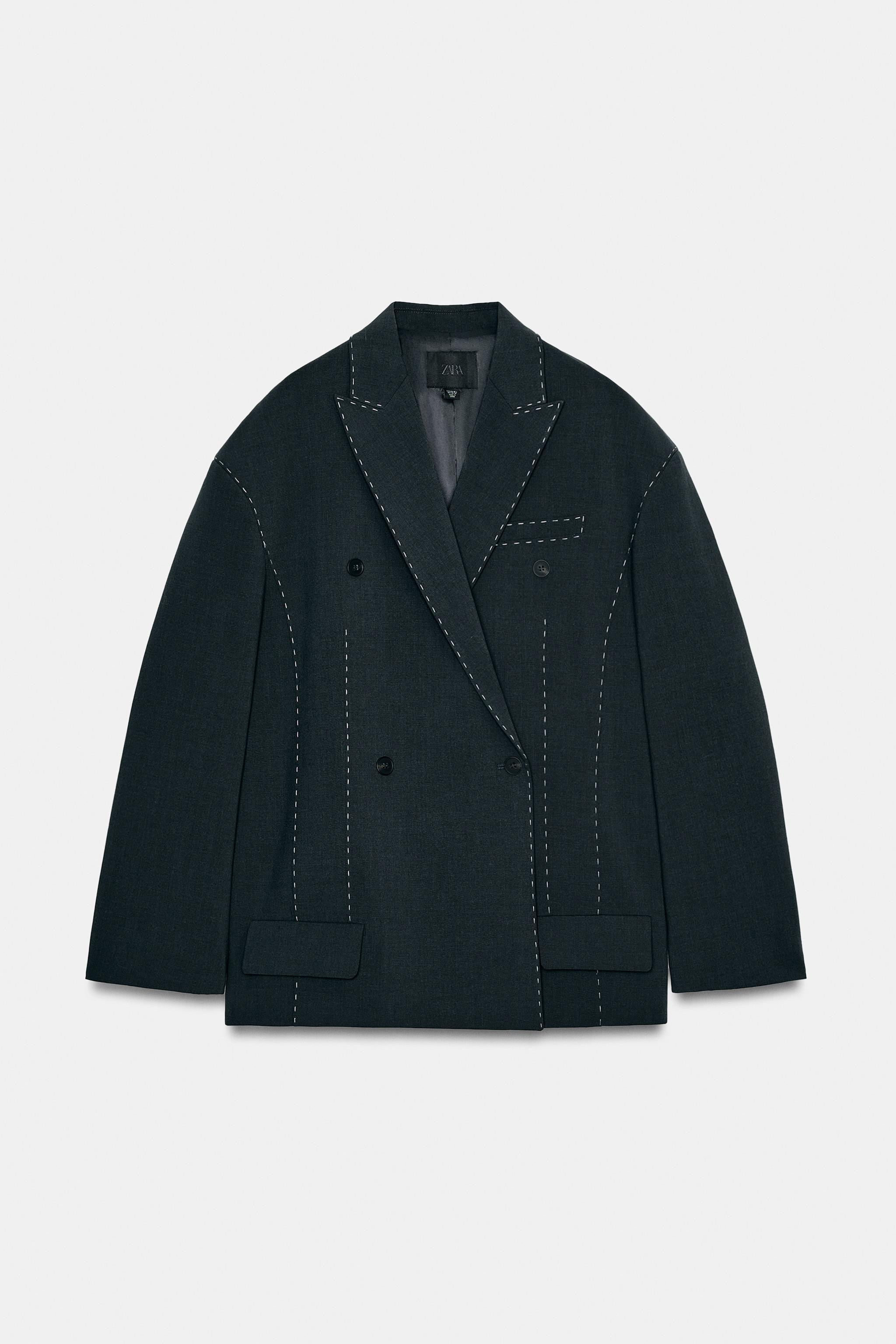 OVERSIZED BLAZER WITH CONTRAST STITCHING | Zara Canada